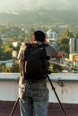 Photographer from rooftop