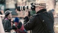 Photographer in running event at Seattle Center