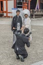 Photographer At A Shinto Wedding At Yasaka Kyoto Shrine Japan Royalty Free Stock Photo