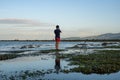 Photographer shooting beautiful seascape at the beach of Lian, Batangas