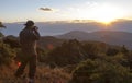 Photographer Shooting Mountain Sunset Royalty Free Stock Photo