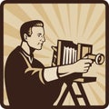 Photographer Shooting Vintage Camera Retro Royalty Free Stock Photo