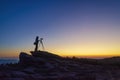 Photographer silhouette on the sunset Royalty Free Stock Photo