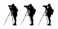 Photographer silhouettes set 1 Royalty Free Stock Photo