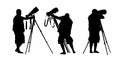Photographer silhouettes set 3 Royalty Free Stock Photo