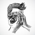 Photographer sketch portrait Royalty Free Stock Photo