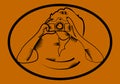 Photographer symbol , woodcut style