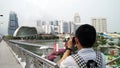 Photographer take photo of Singapore city