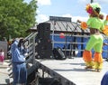 Photographer takes pictures of one of the Chiquita sisters in a performance