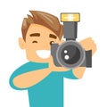 Photographer taking photo vector illustration.