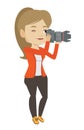 Photographer taking photo vector illustration.