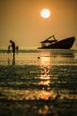 Photographer taking a photography of abandon wreck boat in