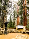 Photographer Taking a Photot of General Sherman in Kings Canyon Park