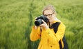 Photographer taking pictures using dslr