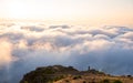 Photographer on the top of Pico Ariero in Madeira, Portugal Royalty Free Stock Photo