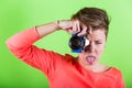 Photographer with Toy Camera Royalty Free Stock Photo