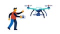 Photographer Utilizing Drone Technology Aerial Shots Vector, vector design Generative AI Royalty Free Stock Photo