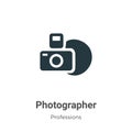 Photographer vector icon on white background. Flat vector photographer icon symbol sign from modern professions collection for