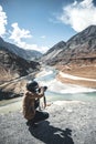 Photographer and View of landscape at Leh Ladakh District ,Norther part of India