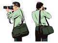 Photographer works. People in comics style