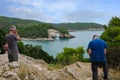 View of the rock window near Vieste, Gargano, Italy