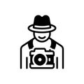 Black solid icon for Photographers, documentarian and taking Royalty Free Stock Photo