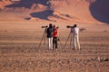 Photographers lining up the perfect shot of Dune 45, sossusvlei, Namibia in july 2015
