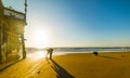 Photographers by Newport Beach pier Royalty Free Stock Photo