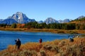 Photographers At Oxbow Bend, Grand Teton National Park Royalty Free Stock Photo