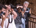 Photographers paparazzi are shooting with the professional camera - Antalya, Turkey, 30.10.18