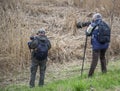 Photographers photographing birds