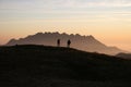 Sunset photographers on the Alps Royalty Free Stock Photo