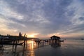 Photographers shoot photos at dove jetty during sunrise hour.