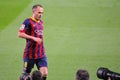 Photographers take pictures of Andres Iniesta, F.C Barcelona player, at the Camp Nou Stadium