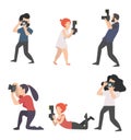 Photographers Taking camera vector Set