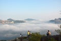 Hong Kong sea of cloud with photographers