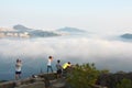 Hong Kong sea of cloud with photographers