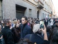 Photographers in via Montenapoleone in Milan during fashion week Sunday, February 22, 2022
