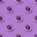 Photographic collage. Seamless pattern with Closeup fresh violet rose on monochrome background, Macro shot, picture for postcard