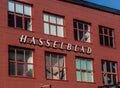 Photographic company Hasselblad's logo on their headquarters i Gothenburg, Sweden..