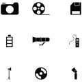 Photographic Equipment icon set Royalty Free Stock Photo