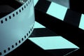 Photographic film. Movie clapper for shooting Films Royalty Free Stock Photo