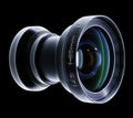 Photographic lens isolated on black back ground