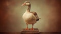 Photographic Portrait Of Poll The Goose Sitting On A Perch