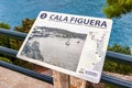 Photographic route sign Calo Busques Boira Cala Figuera Mallorca Spain