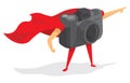 Photographic super hero camera with cape