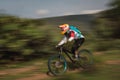 Photographic sweep of a mountain biker in action Royalty Free Stock Photo