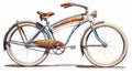 Photographically Detailed Portrait Of Blue And Brown Bicycle