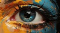 Abstract Eye Painting With Vibrant Colors