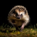 Photographically Detailed Portrait Of A Hedgehog In Motion